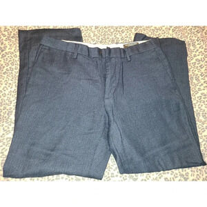 Banana Republic Dress Pants Mens 32 Plaid 100% Wool Slash Pockets Slim Fit (VA1)